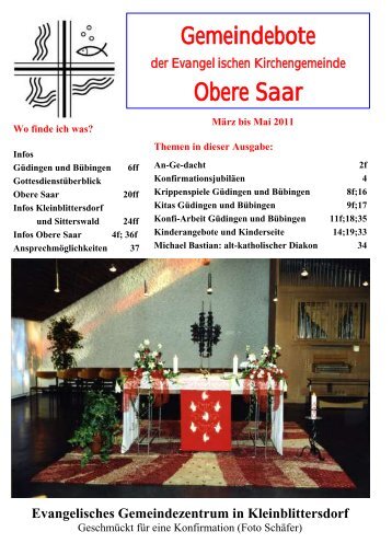 dienste März / April 2011 - Evangelische Kirchengemeinde Obere ...