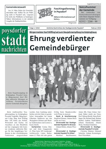 Ausgabe 1/2010 - POYSDORF | die Weinstadt Österreichs