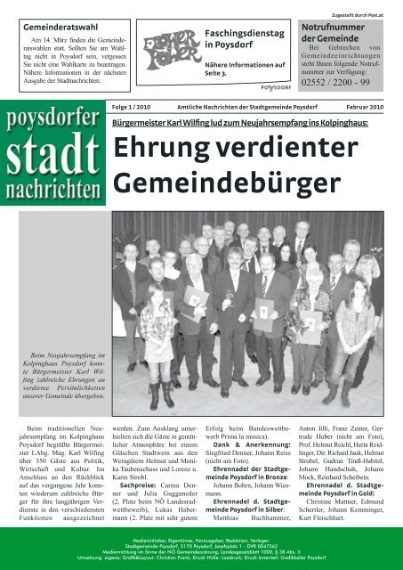 Ausgabe 1/2010 - POYSDORF | die Weinstadt Österreichs