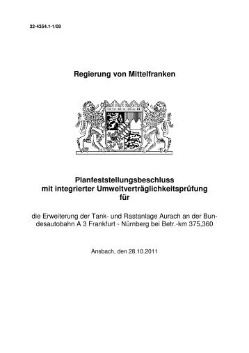 Planfeststellungsbeschluss vom 28.10.2011 - Regierung von ...