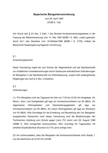 Bayerische Biergartenverordnung (PDF, 23 KB) - Bayern