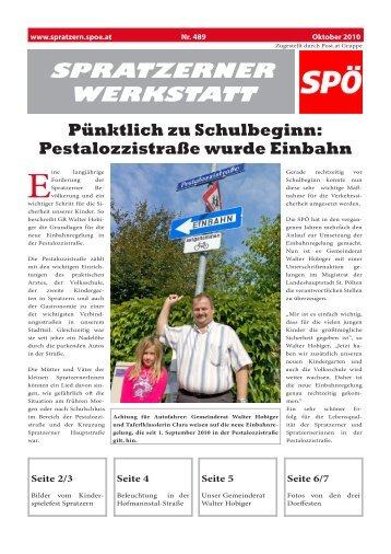 SPRATZERNER WERKSTATT - SPÖ Spratzern