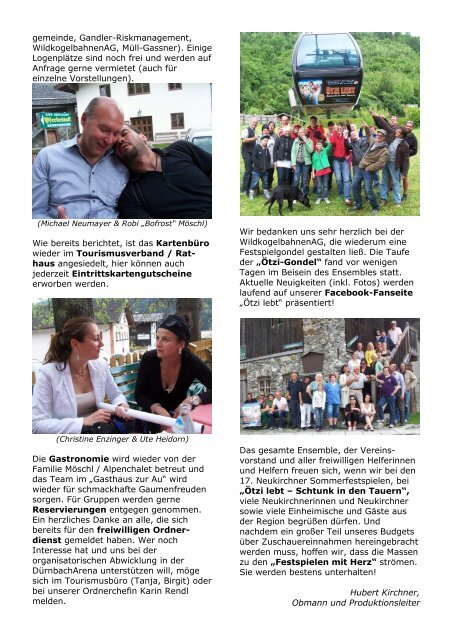 Ötzi-News Juni 2012 - Wildkogel-Arena