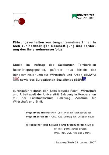 Führungsverhalten von JungunternehmerInnen in KMU zur ...