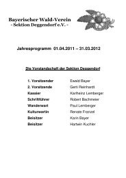 Jahresprogramm 2011 - 2012 - Bayerischer Wald Verein - Sektion ...