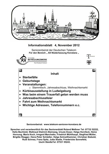 Informationsblatt 4/2012 - Telekom-Senioren Konstanz