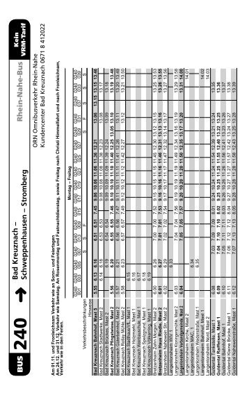 BUS Bad Kreuznach – Schweppenhausen – Stromberg Rhein-Nahe ...