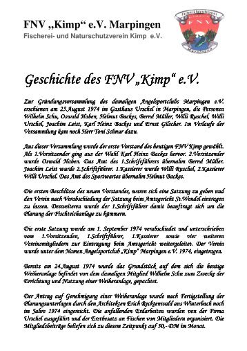 Geschichte des FNV „Kimp“ eV Geschichte des FNV „Kimp“ eV