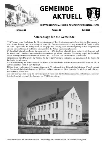 Ausgabe 85 vom Juni 2010 - Paunzhausen