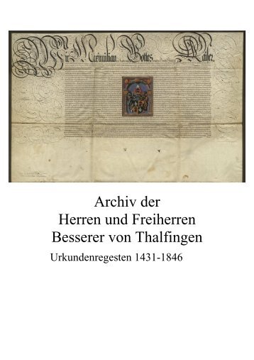 Familienarchiv Besserer - Stadtarchiv Ulm