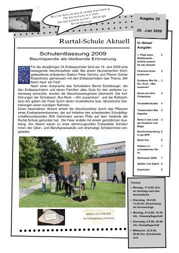 20. Ausgabe der Schulzeitungaktuell - Rurtal-Schule