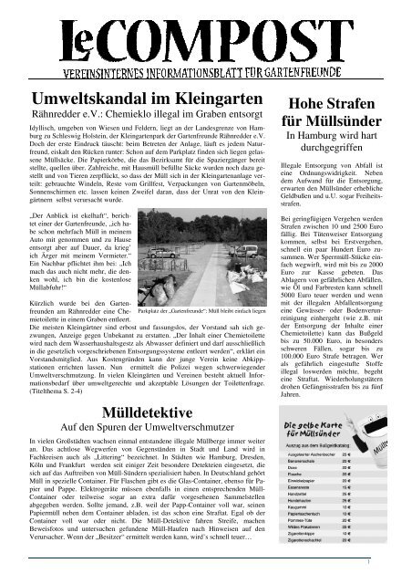 LeCompost 1. Ausgabe. Ausgabe - Gartenfreunde Rähnredder eV