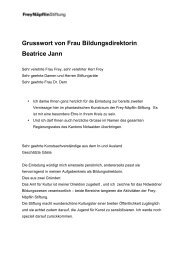 Grusswort von Frau Bildungsdirektorin Beatrice Jann