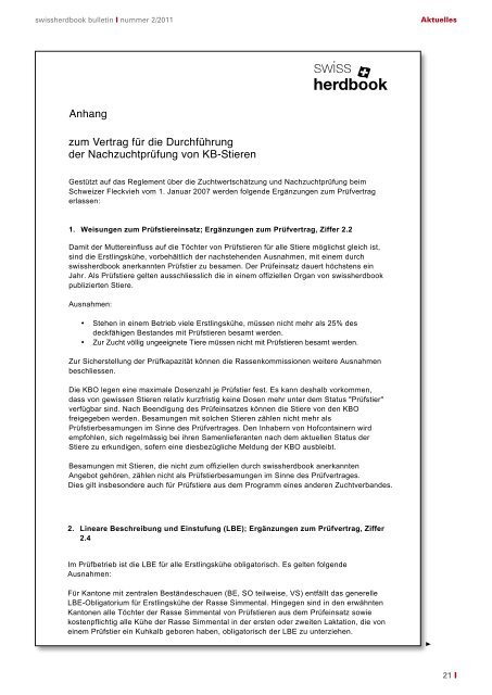 swissherdbook bulletin 2-2011-1-d