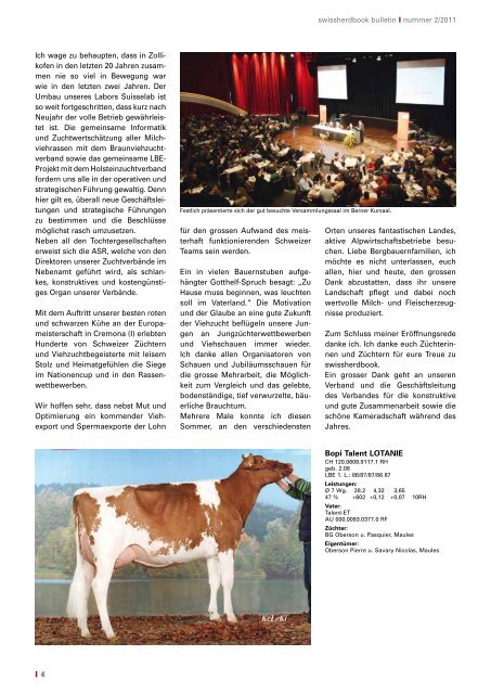 swissherdbook bulletin 2-2011-1-d