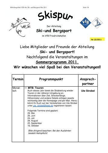 Monat- lich MTB- Touren Ute Strobel - Ski- und Bergsport