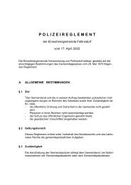 P O L I Z E I R E G L E M E N T - Gemeinde Füllinsdorf