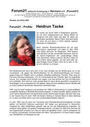 Heidrun Tacke - Forum21 Waehlervereinigung Reinbek