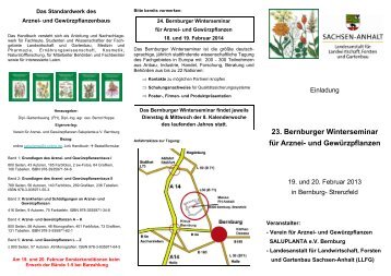 23. Bernburger Winterseminar für Arznei- und ... - Saluplanta eV