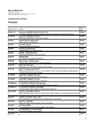 Preisliste - Messer Matheisen