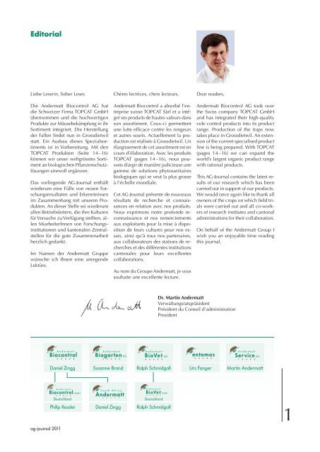 Gruppe roupe Ausgabe Andermatt - Andermatt Biocontrol AG