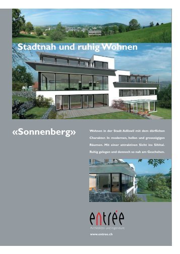 Prospekt Sonnenberg Adliswil - entree Architekten & Ingenieure AG ...