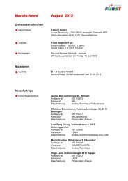 Monats-News August 2012 - bei Elektro-Fürst Holding AG