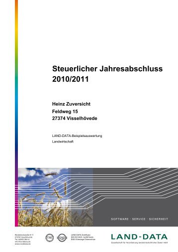Steuerlicher Jahresabschluss 2010/2011 - LAND-DATA GmbH