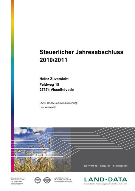 Steuerlicher Jahresabschluss 2010/2011 - LAND-DATA GmbH