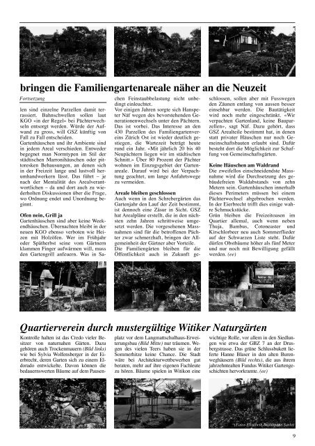 für Witikon und Umgebung - Quartier-Anzeiger Archiv - Quartier ...