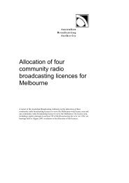 Allocation of four community radio broadcasting licences for ... - ACMA
