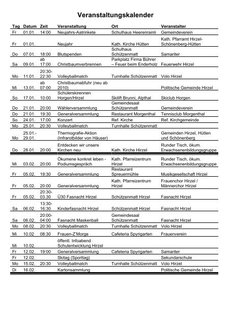 Dorfblatt 74 - Gemeinde Hirzel