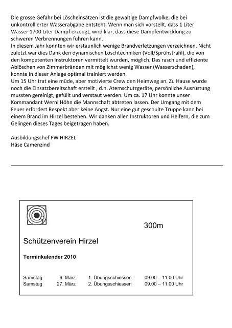 Dorfblatt 74 - Gemeinde Hirzel