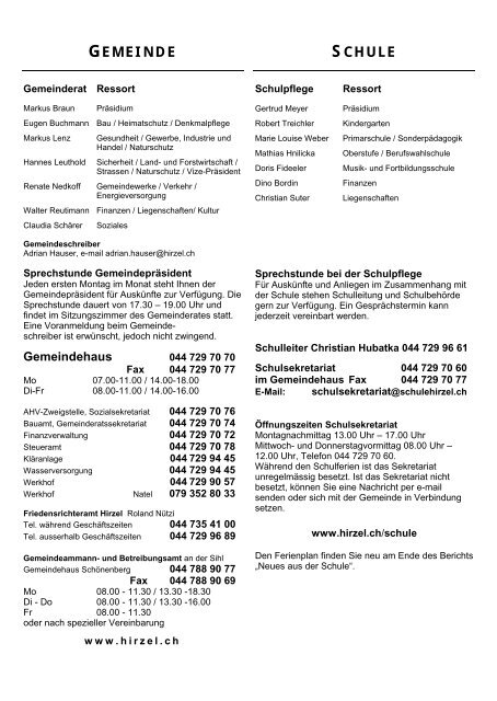 Dorfblatt 74 - Gemeinde Hirzel