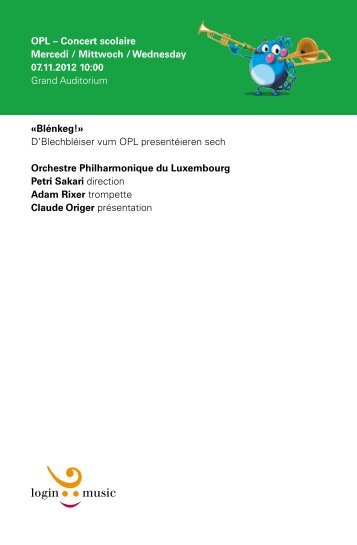 Abendprogramm (PDF) - Philharmonie Luxembourg