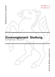 Zonenreglement Siedlung - Gemeinde Füllinsdorf