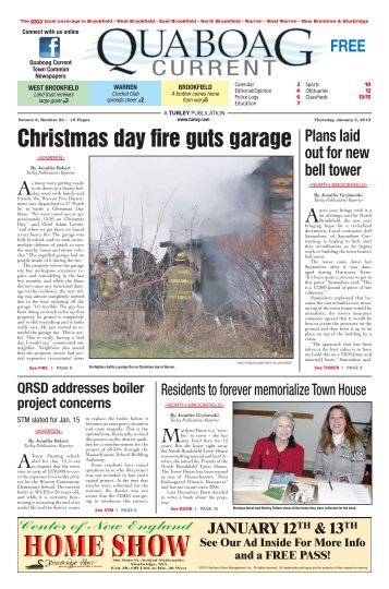 Christmas day fire guts garage - Quaboag Current