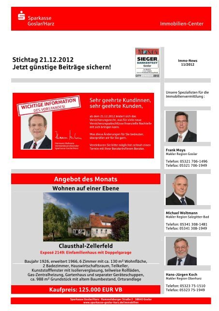 Immo-News - Sparkasse Goslar/Harz