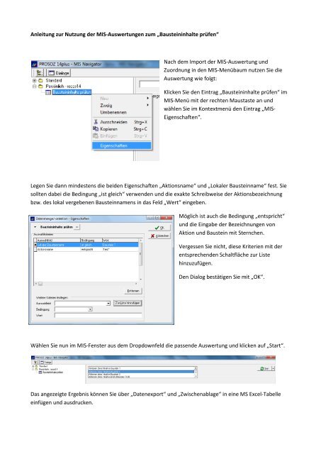 Anleitung zur Nutzung der MIS-Auswertungen zum âBausteininhalte ...