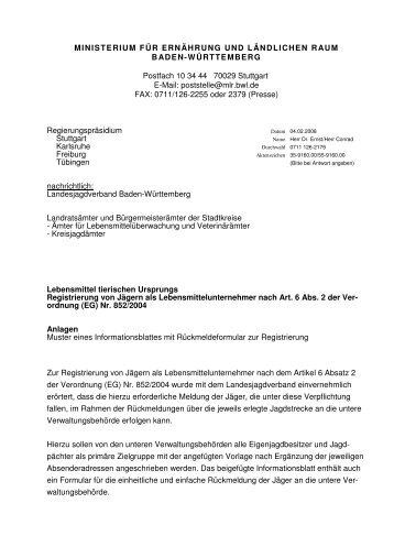 Registriererlass und Meldebogen [102.0 KB] - Landesjagdverband ...