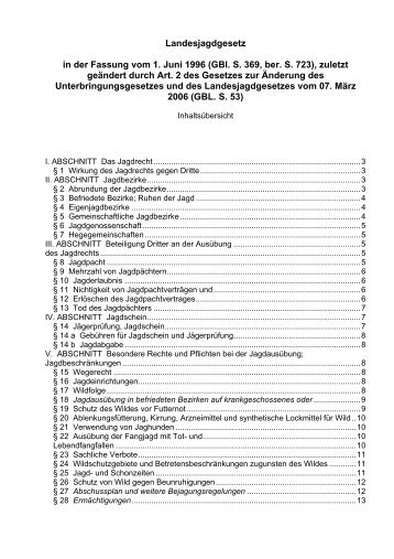 Landesjagdgesetz - Landesjagdverband Baden-Württemberg eV