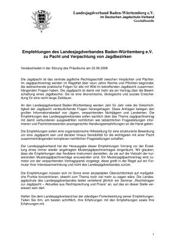 Die Empfehlungen des LJV als PDF - Landesjagdverband Baden ...