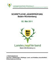 SCHRIFTLICHE JÄGERPRÜFUNG Baden-Württemberg 02. Mai 2011