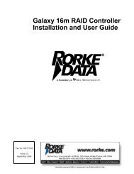 Galaxy 16m RAID Controller Installation and User Guide - Rorke Data