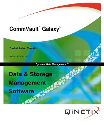 CommVault Galaxy - Documentation - CommVault