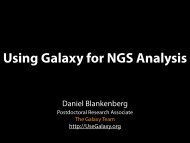 Using Galaxy for NGS Analysis - Center for Comparative Genomics ...