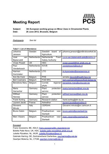 Report 3th EU WG minor uses 2012-06 - PCS