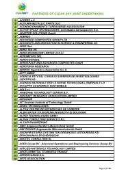 PARTNERS OF CLEAN SKY JOINT UNDERTAKING