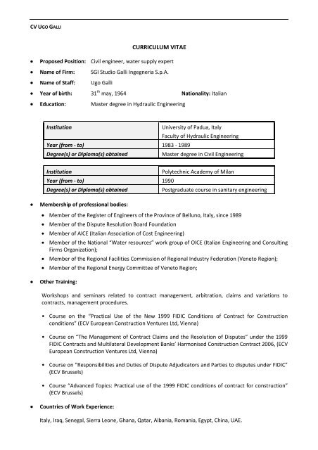 Cv Augusto Pretner The Dispute Board Federation - 