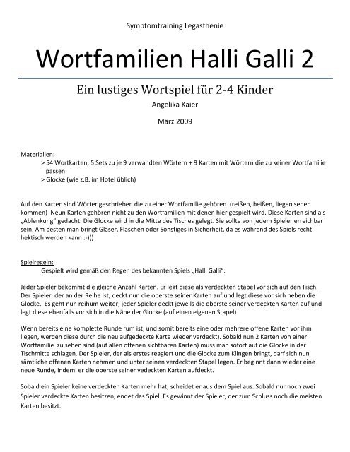 Wortfamilien Halli Galli 2